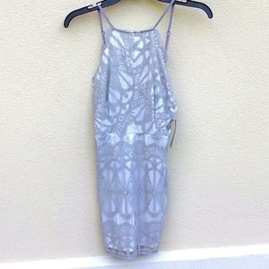 Brand new Light gray lace mini dress